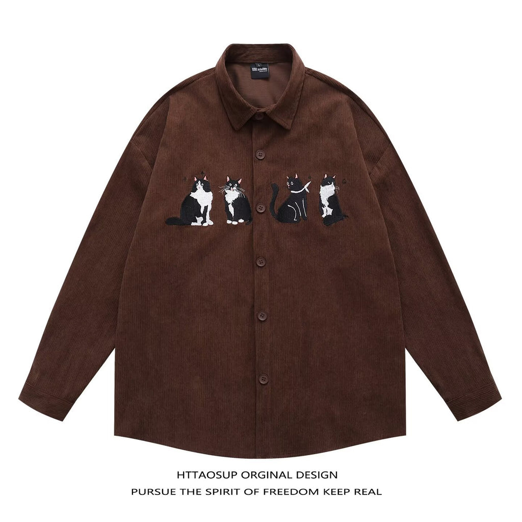 Le printemps et l'automne Chemise décontractée de style préppy