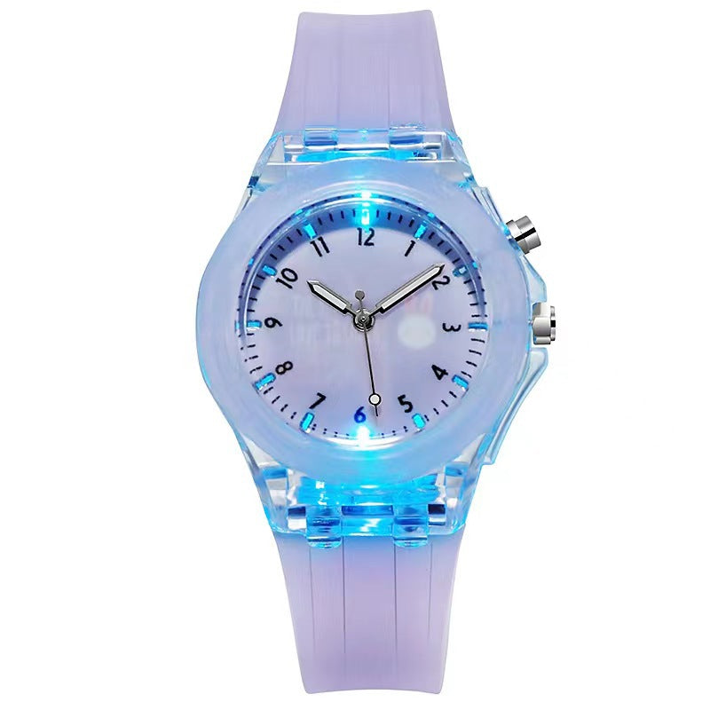 Montre modèle de fruits lumineux pour enfants en silicone caricature