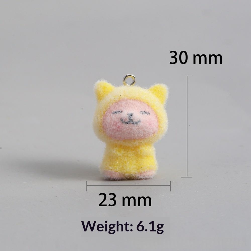 Cute Resin Animal pendentif enroulé 3D bricolage Porte-clés Little Bear Charm Accessory Chaîne téléphonique