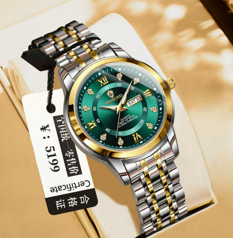 Binbang Business Light-Luxury Quartz Montre pour hommes