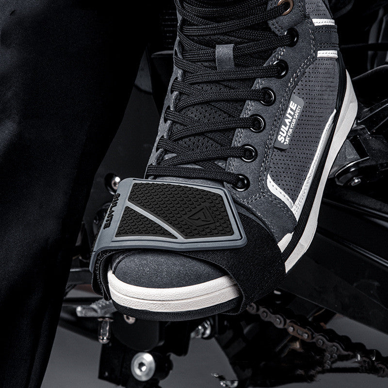 Couverture de l'équipement de moto Chaussures d'équitation antidérapantes caoutchouc élargi et résistant à l'usure