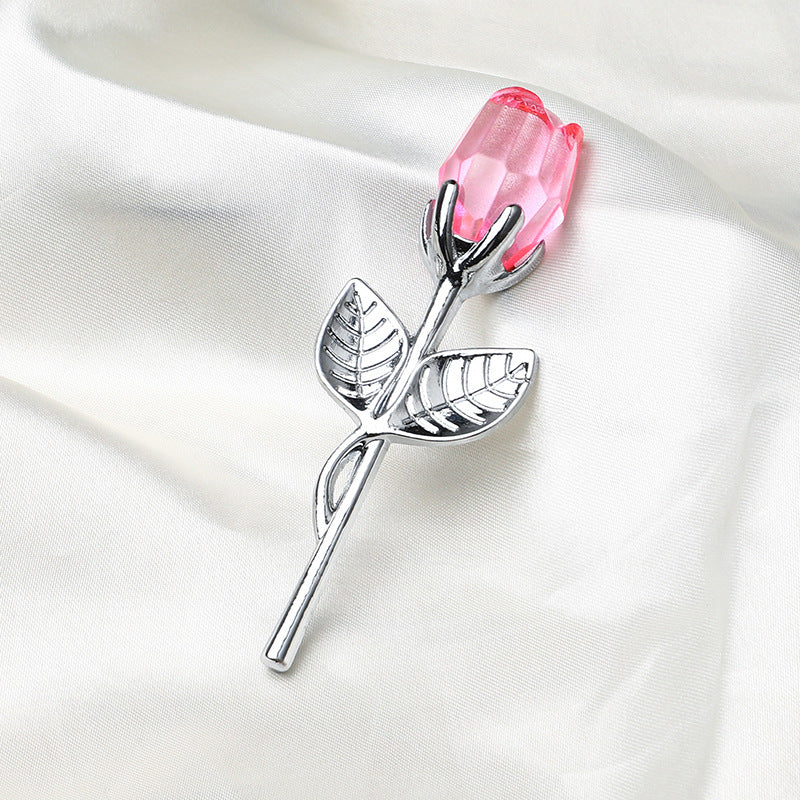 Cadeau de la Saint Valentin à la fleur de rose dorée en cristal