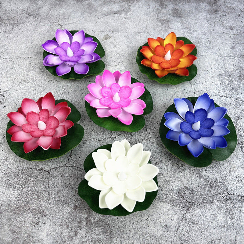 Floating eau induction Lotus coloré imperméable petite lampe de nuit