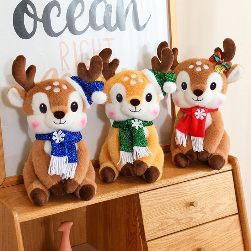 Jouet mignon en peluche de cerf de Noël