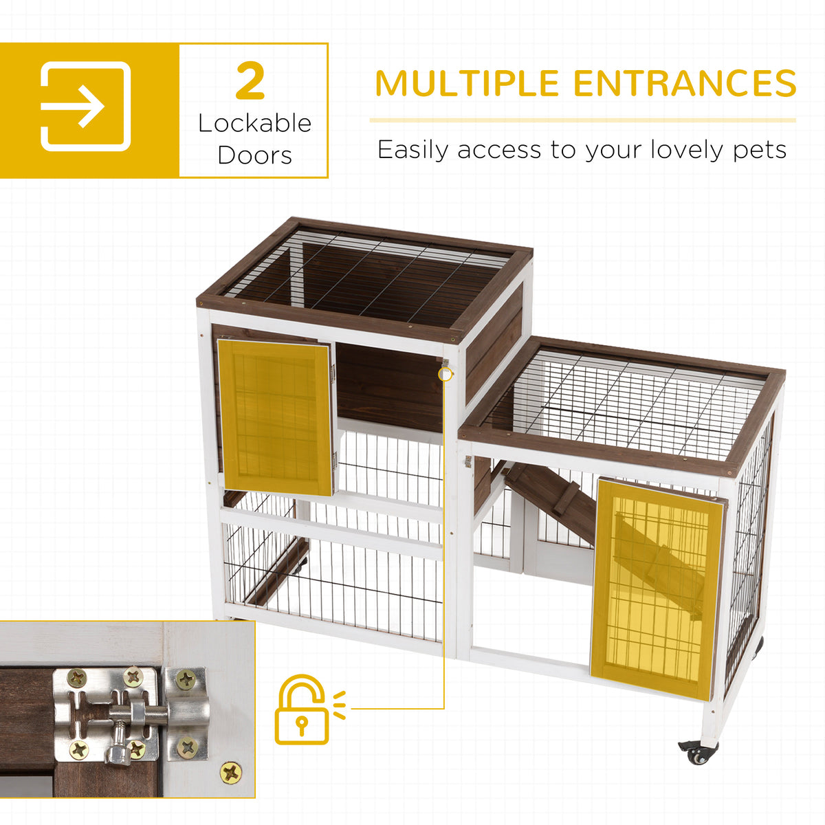 Lapin en bois Hutch Élevé Bunny Cage