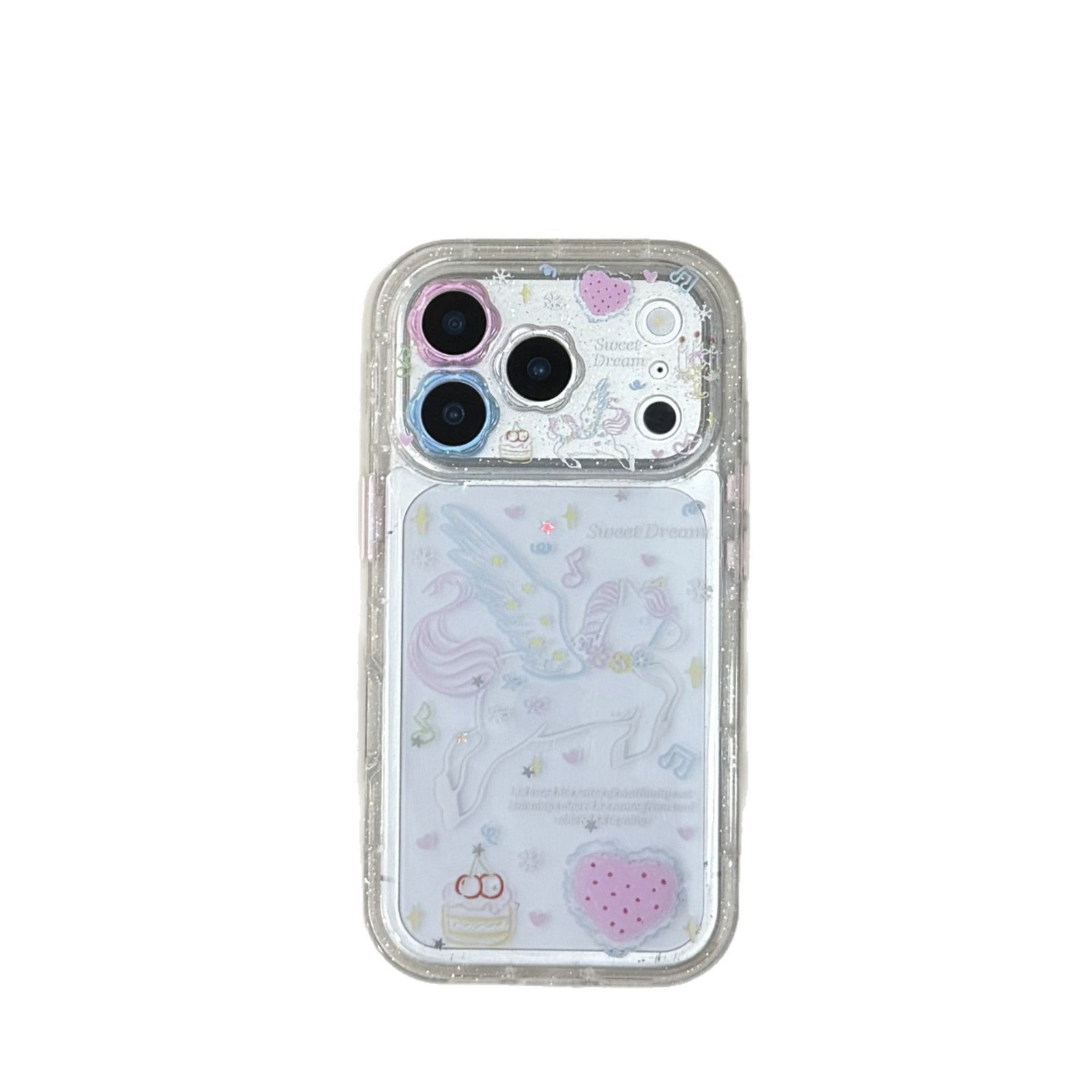 Étui de téléphone en silicone imprimé au gâteau de cerises japonais-Corée