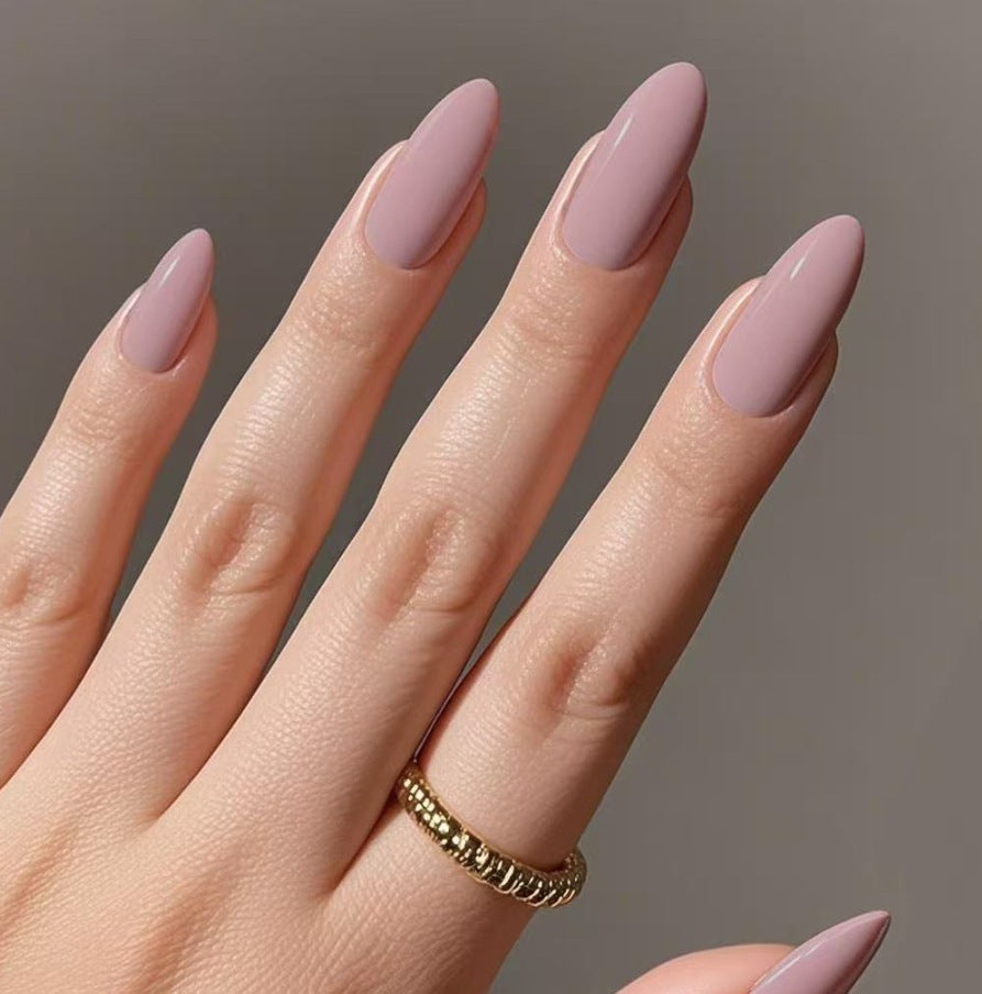 Nail Art Série de couleurs solides Couleur solide Long Almond-Shape Presse sur les ongles