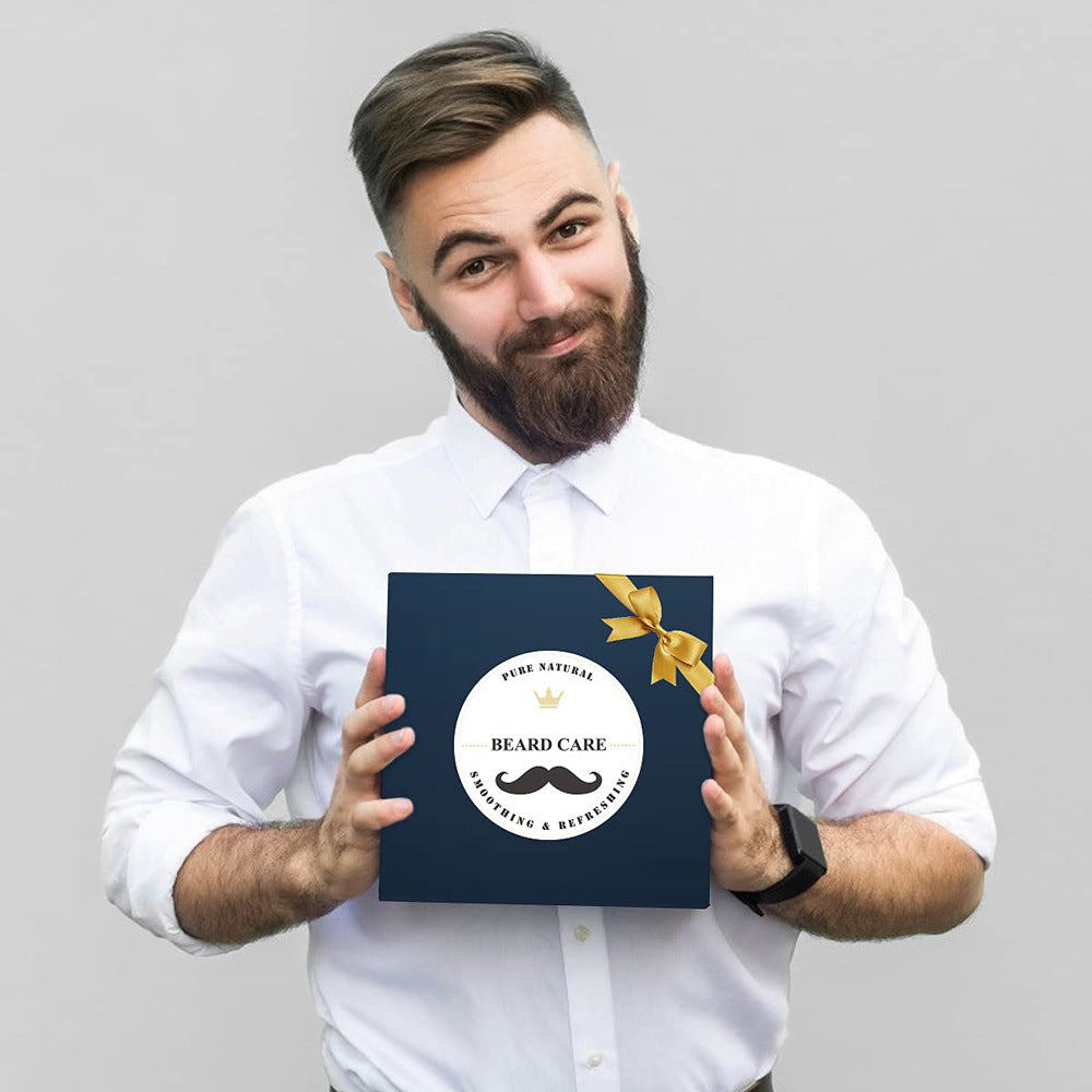 Ensemble de ciseaux de pogonotomie pour peigne balsam soin de la barbe à roulettes