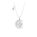 S925 Collier en argent 1ct Moissanite Moon Star