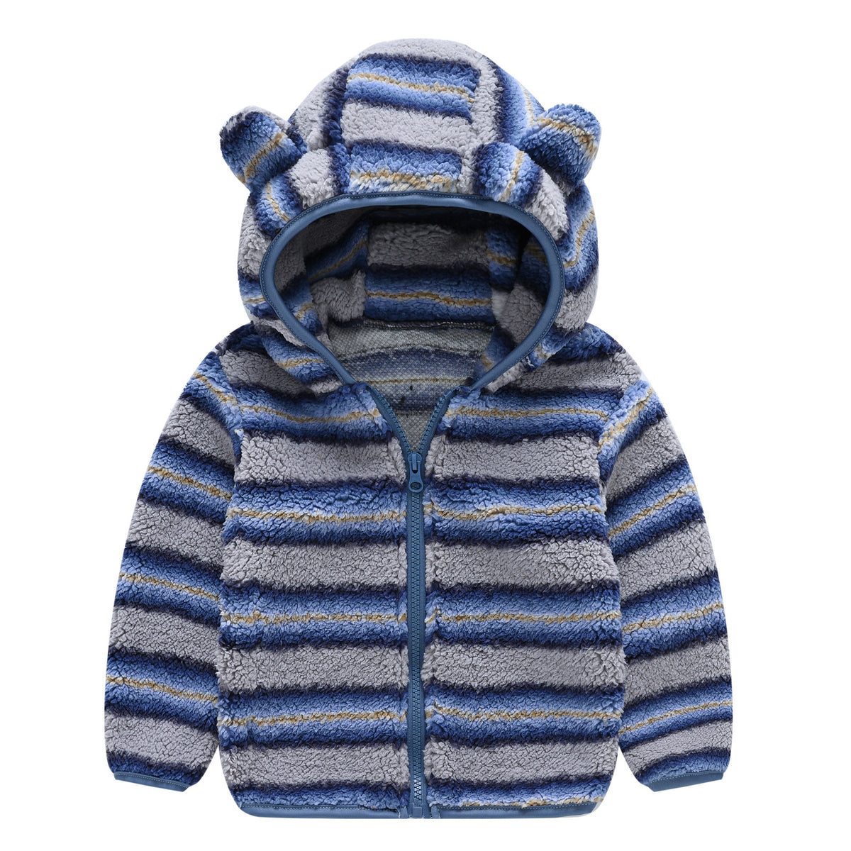 Manteau à capuche en couleur solide pour ours nouveau-né