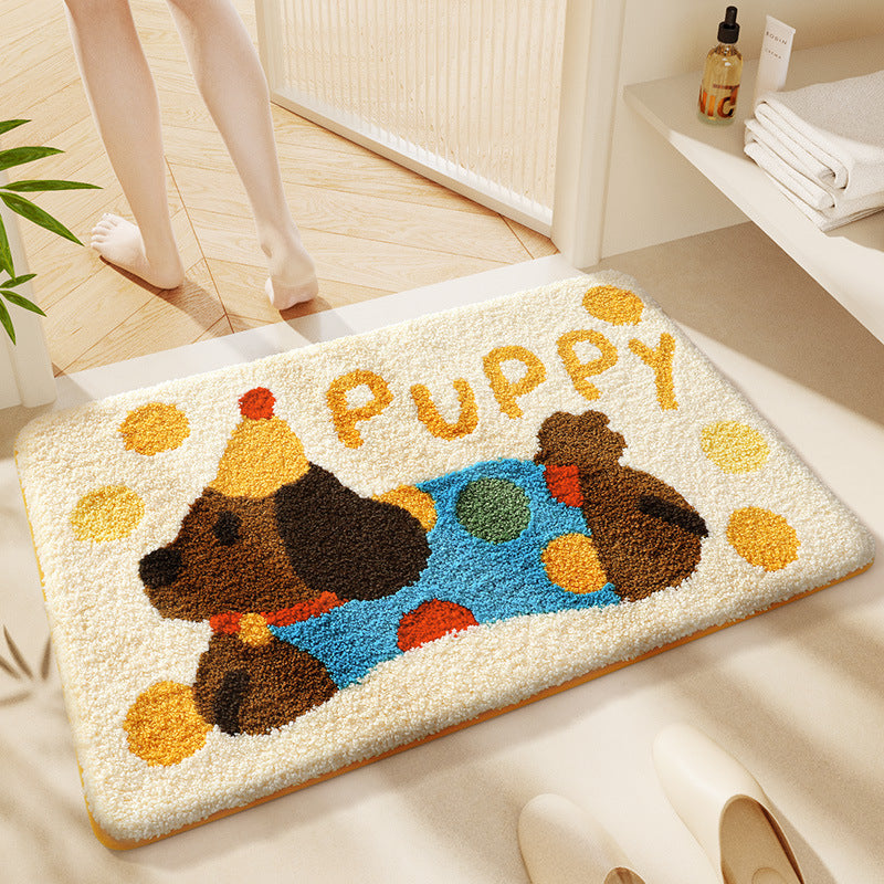Tapis de bain de salle de bain de faux-cashmere épais