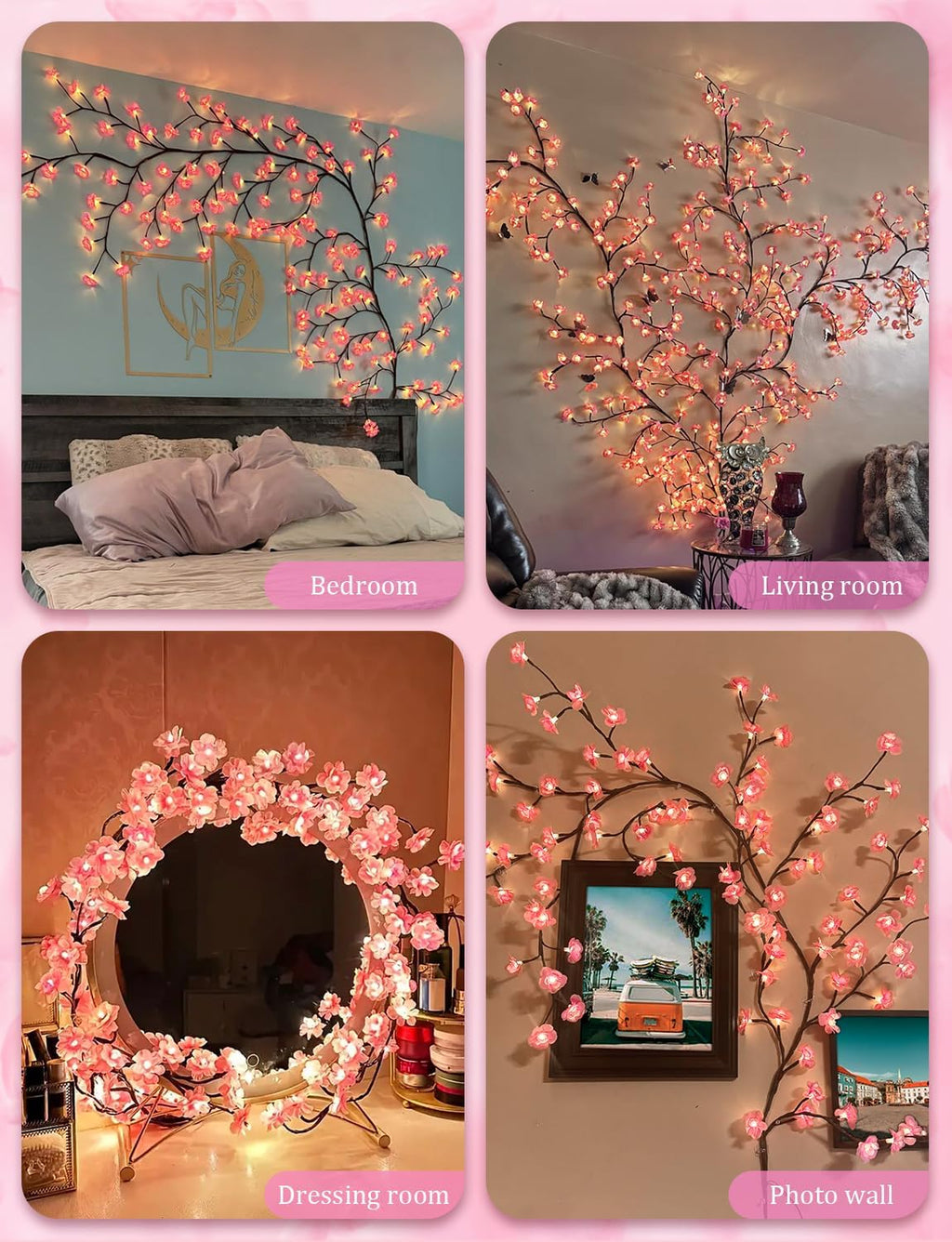 Cerise LED arbre lumières de branche pour le mur