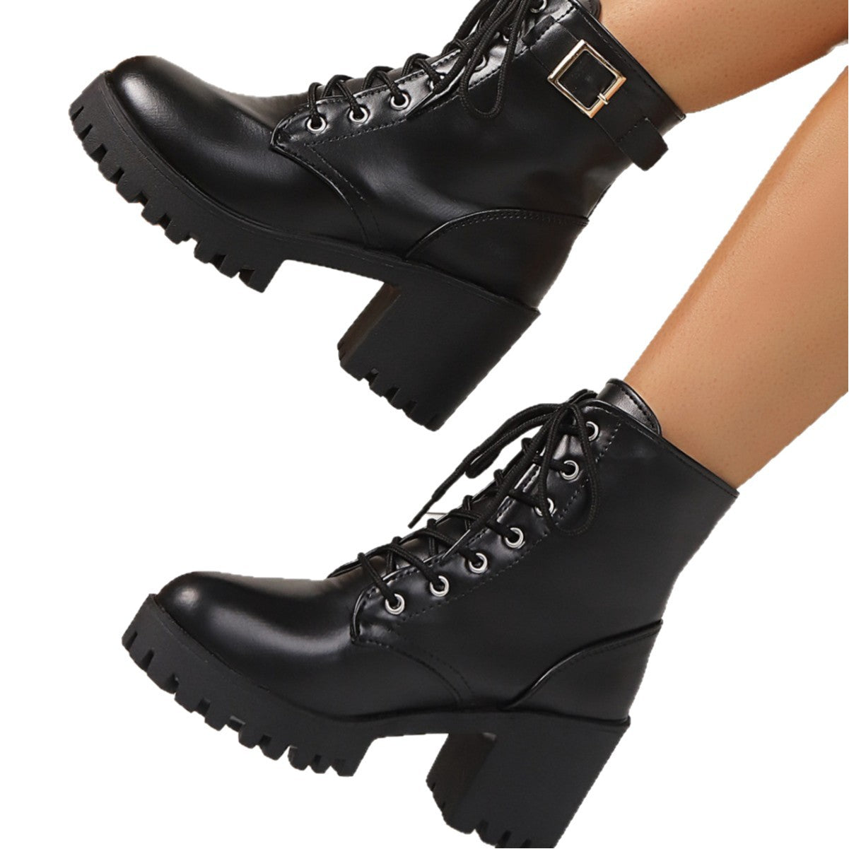 Femmes Noir Élégant Bottes à talons hauts