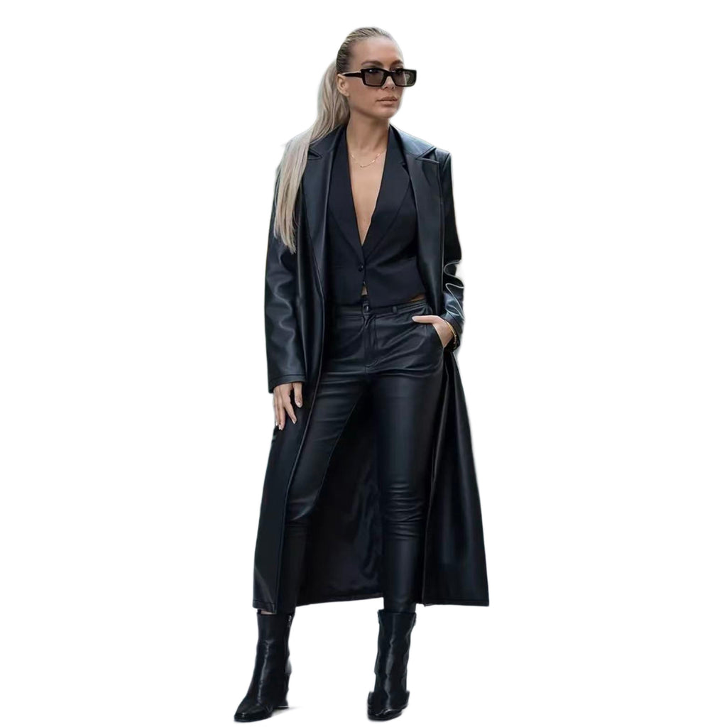 Robe en cuir long pour femmes