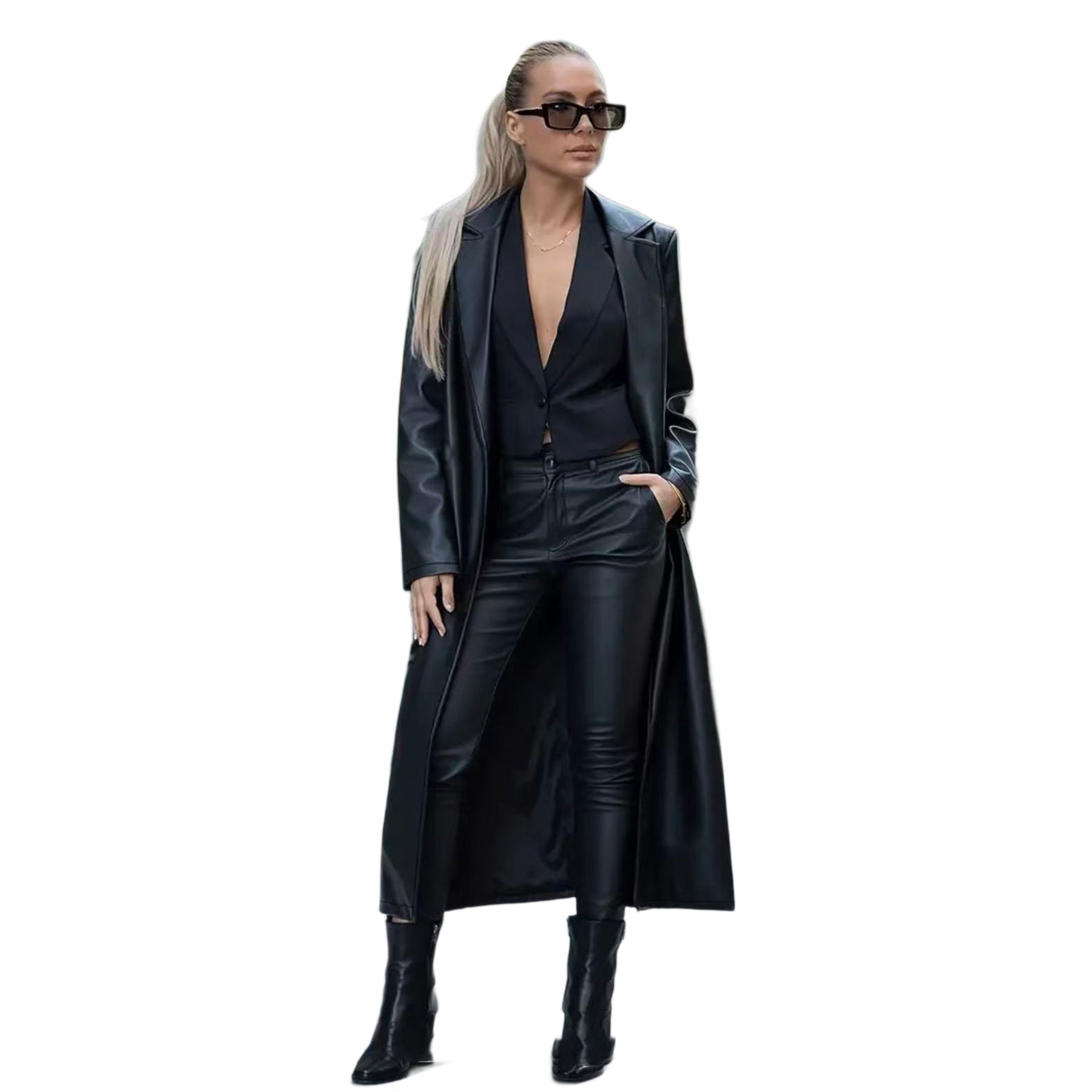 Robe en cuir long pour femmes