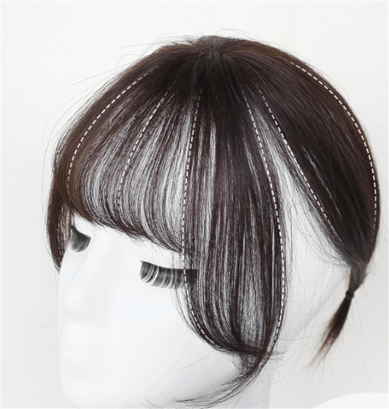 Véritable perruque de cheveux Mécanisme 3D Air Bangs Perruque