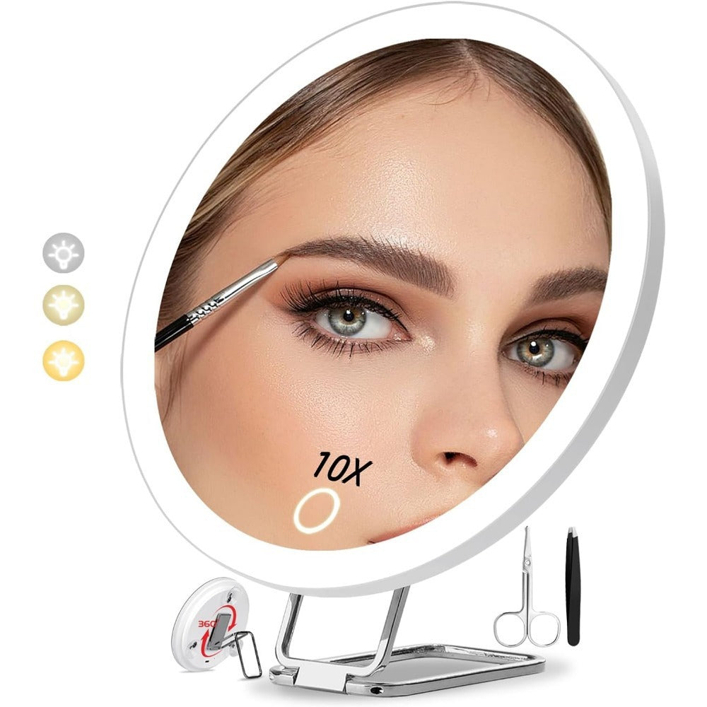 Charger la lumière de remplissage par led avec le miroir rotatif de maquillage de support de lumière