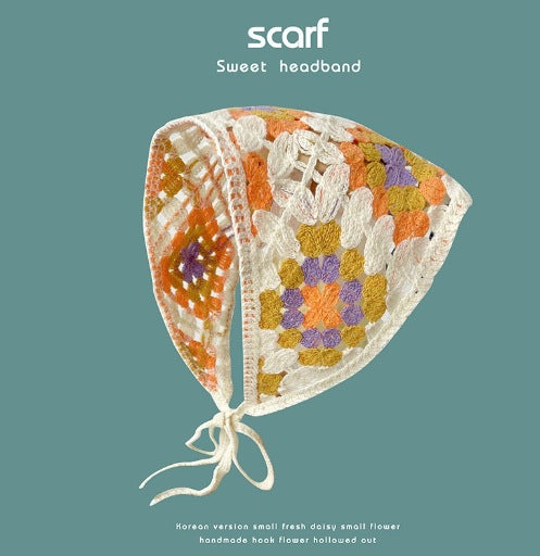 Tête tricotée à la main de même style Triangular Binder Headscarf Femme Sweet