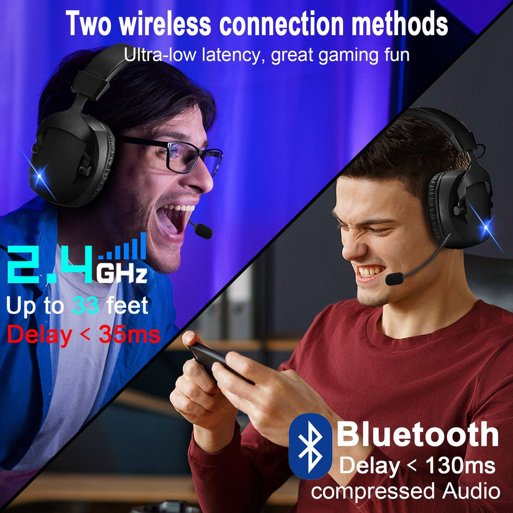 Casque Bluetooth over-Ear avec micro sans fil - 2.4G double mode