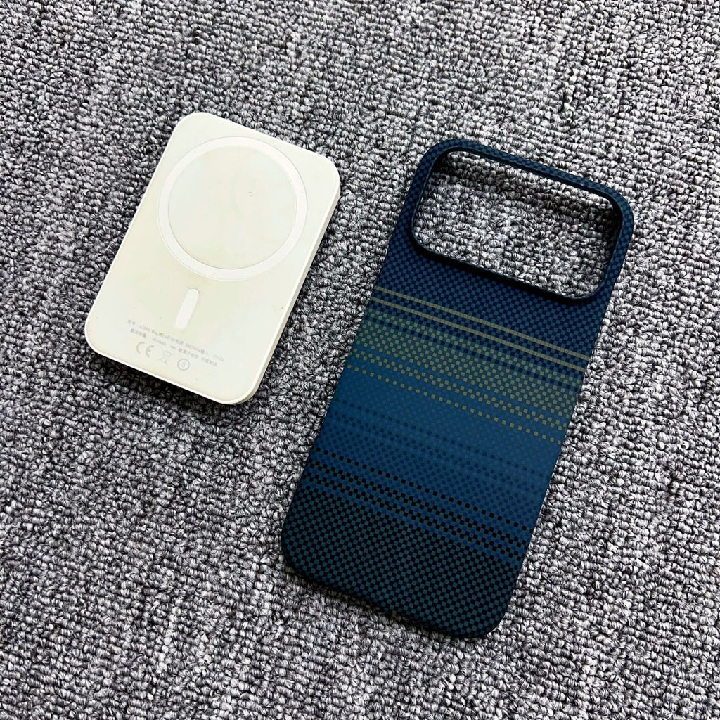 Boîtier de téléphone magnétique en fibre de carbone Kevlar