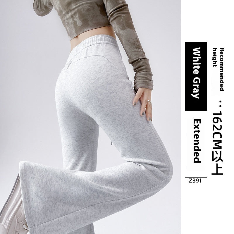 Pantalons de sport légèrement évasés doublés de polaires Pantalons de sport féminins de printemps et d'automne