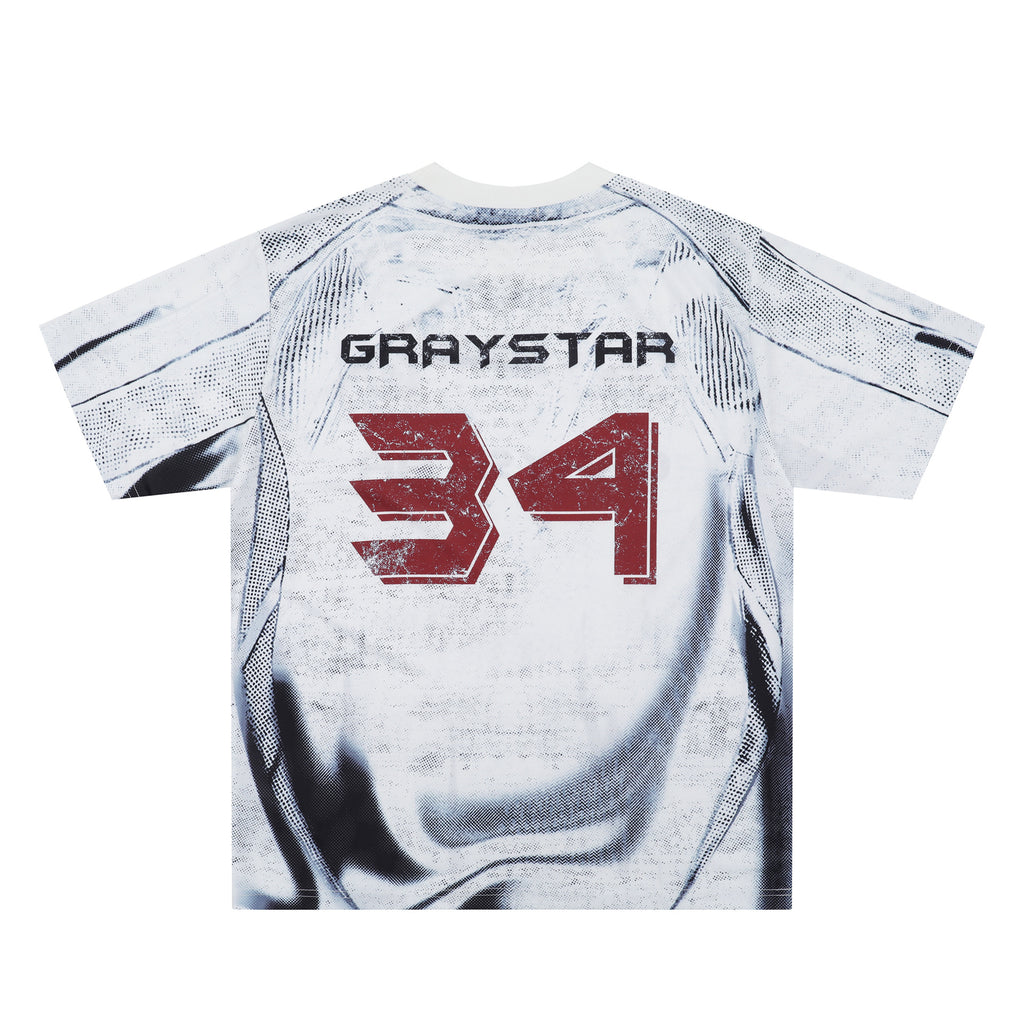 T-shirt imprimé noir et blanc manches courtes col rond