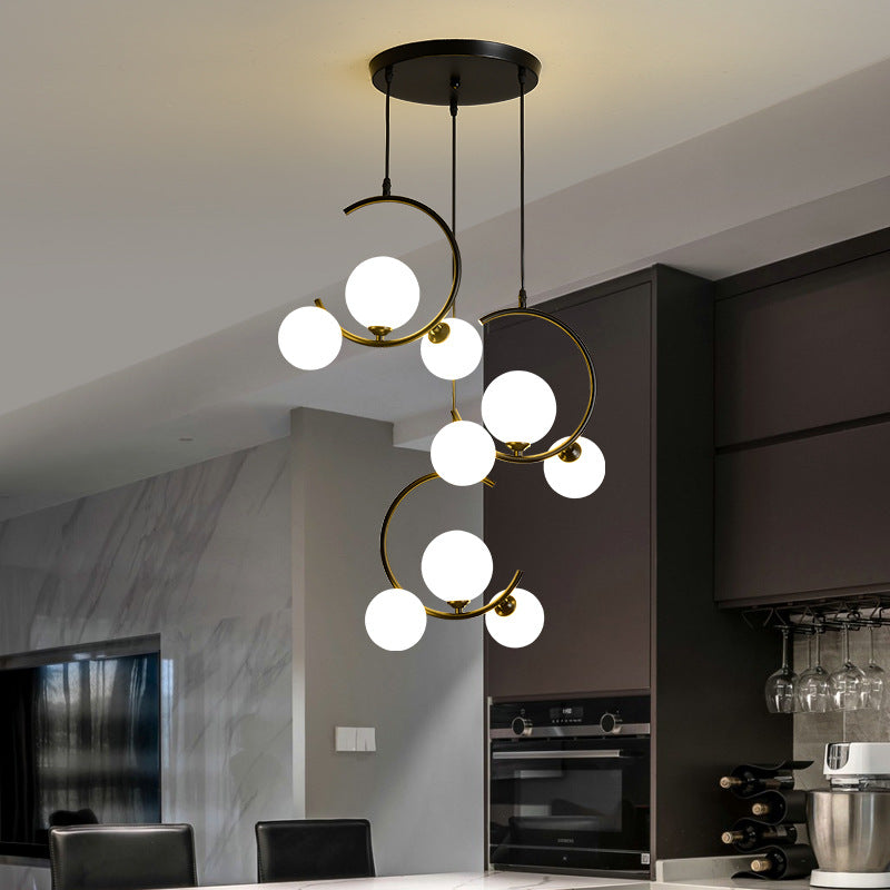 Pendentif en verre Globe léger élégant et créatif Chandelier pour les bars et les magasins