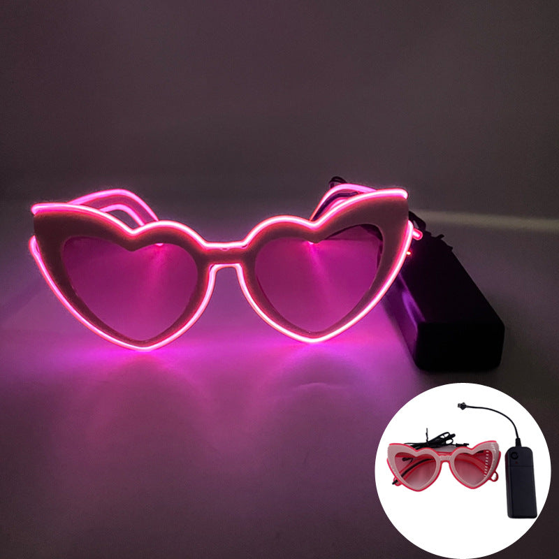Accessoires de soirée pour femmes Lunettes de Glowing en forme de coeur