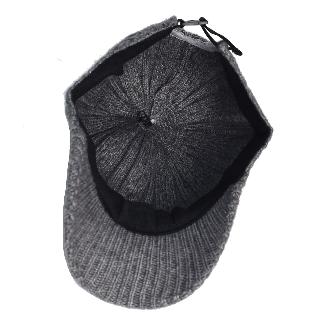 Knitting Laine Cap de baseball Coréen chaud de couleur solide plaque de lumière Peaked Cap