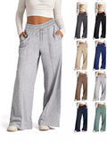 Printemps et été Style européen et américain Pure Couleur Casual Large-Leg String Elasti