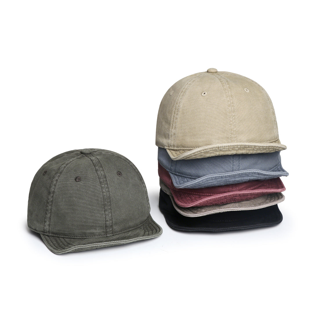 Style japonais Rétro Lavé à l'eau toile décontraction Soft Brim Casquette de baseball pour quotidien commu