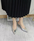 Femmes Slip-On Élégant Stiletto Talon bas coupe pompe