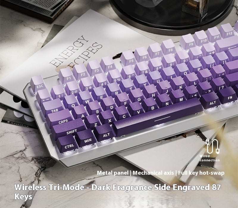 Clavier mécanique 87 Key Wired E-sports Jeu Belle gravure latérale Bureau informatique