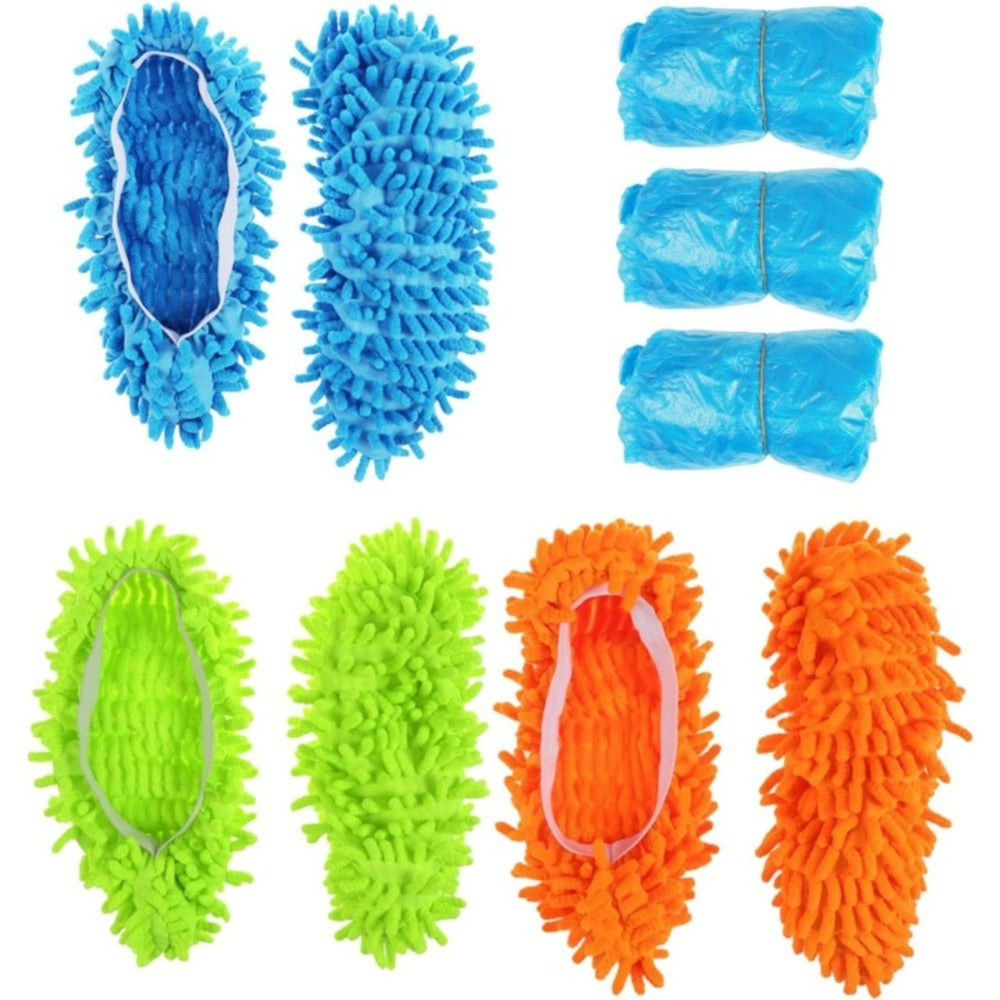 3 paires de chaussons de nettoyage en vert
