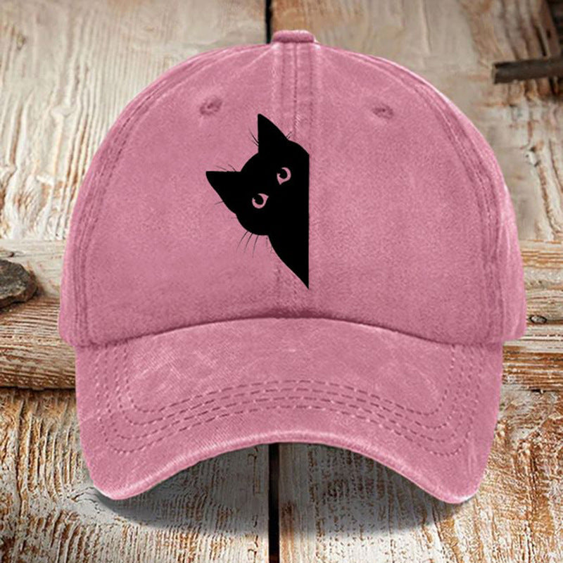 Chapeau imprimé en coton lavé Style distrait Hommes Vintage