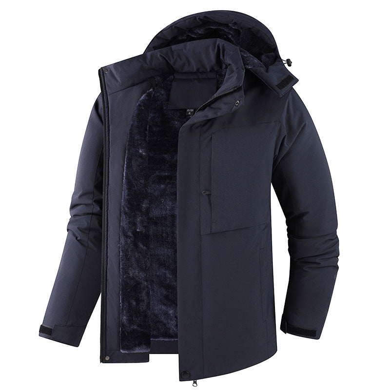 Veste coupe-vent et veste en coque dure doublée de polaire pour hommes