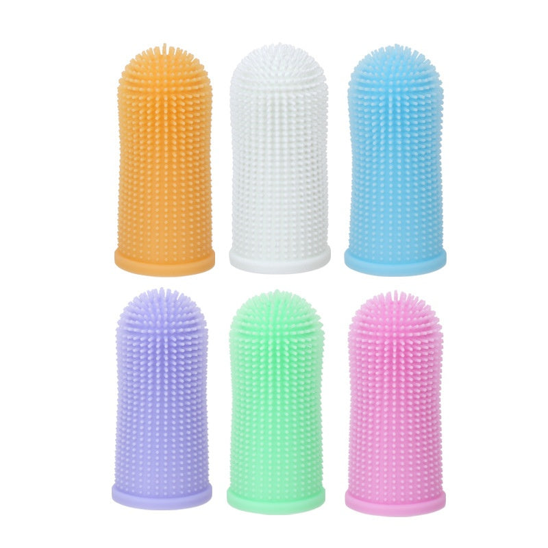 Bouchon de doigt en caoutchouc brosse à dents pour animaux de compagnie à 360 degrés