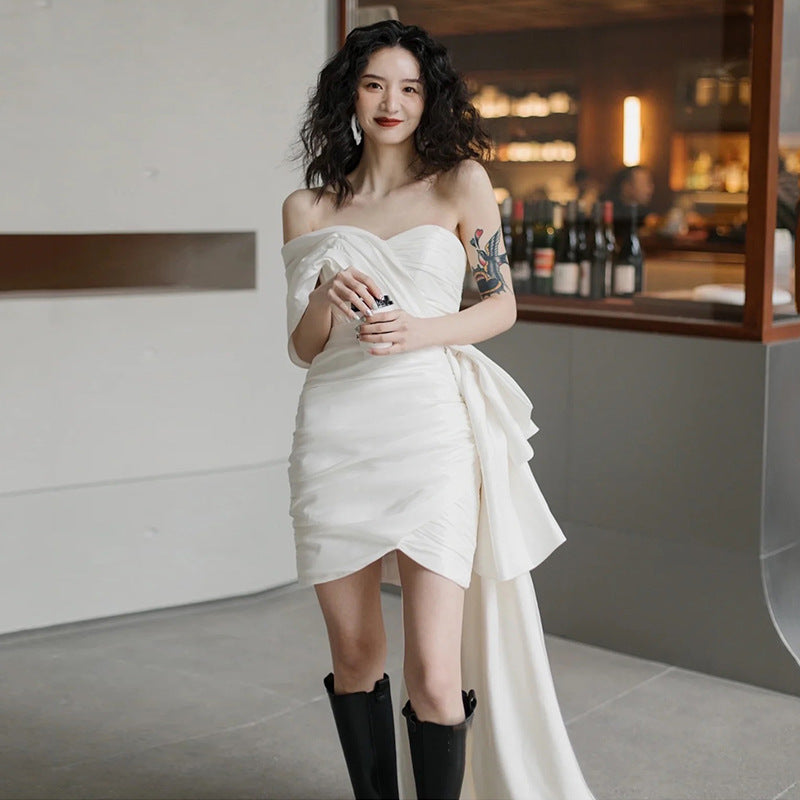Lumière mariage robe courte femmes