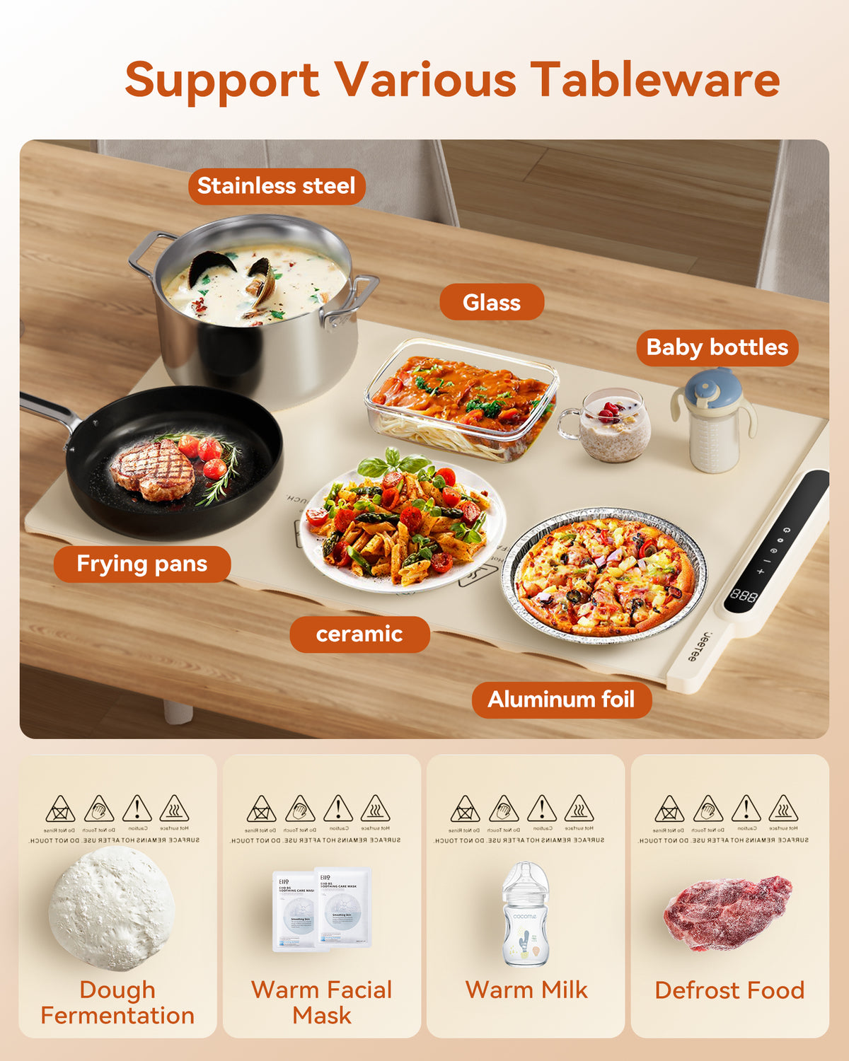 Plaque de chauffage pour aliments en silicone