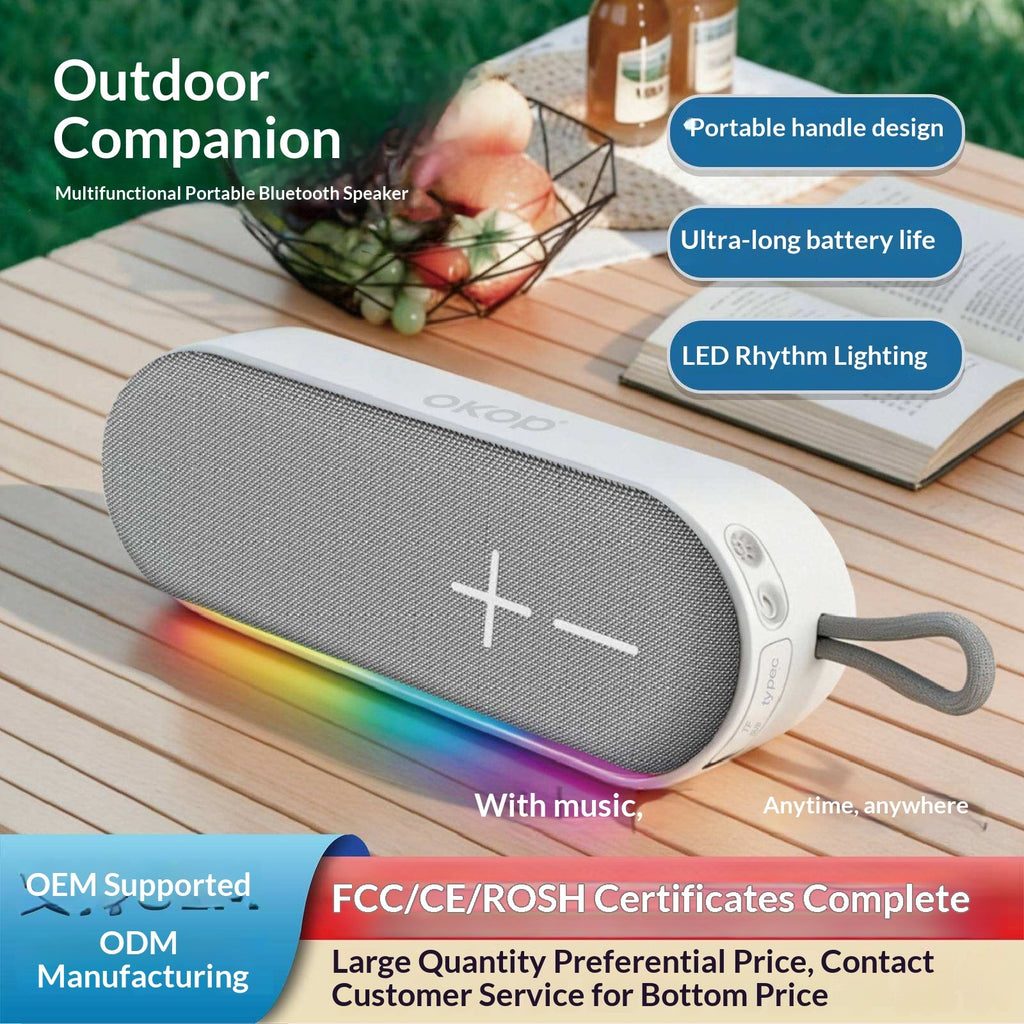 KP-845 Portable Bluetooth Outdoor Haut-parleur sans fil Portable radio FM compatible RGB L