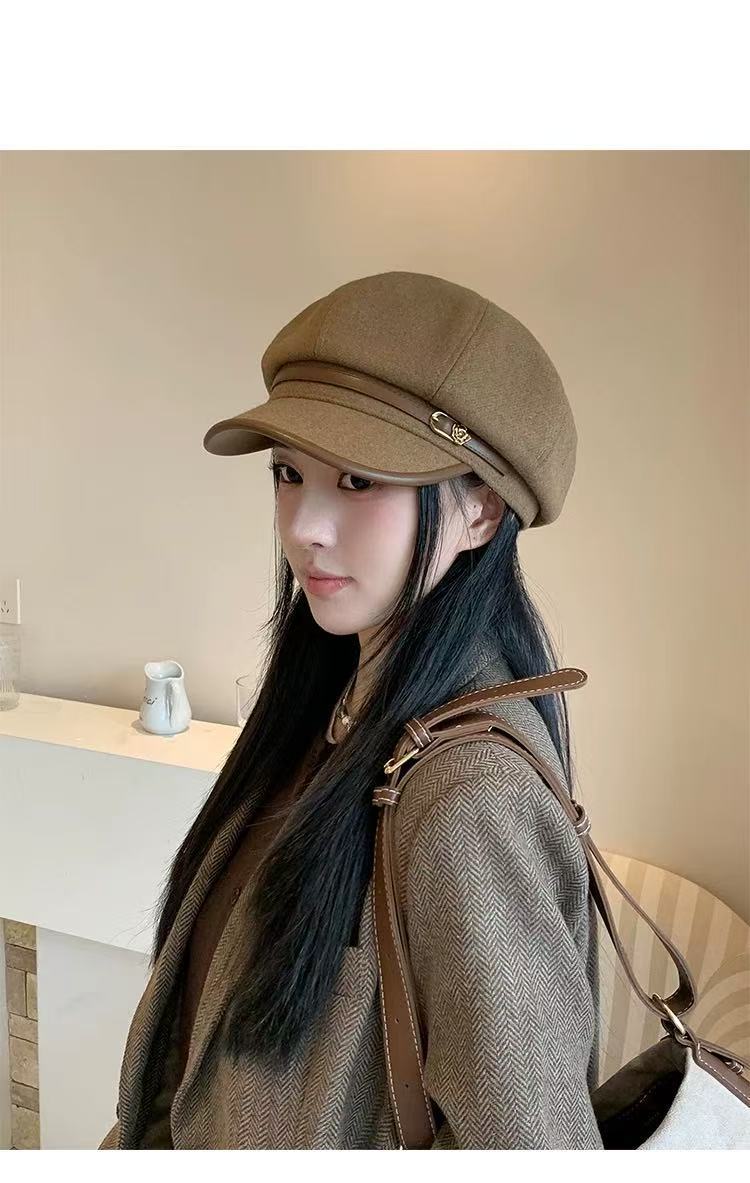 Retro Artistic Black Cap Beret de style japonais