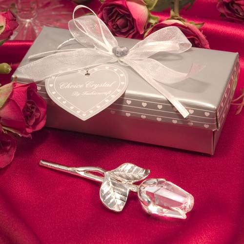 Cadeau de la Saint Valentin à la fleur de rose dorée en cristal