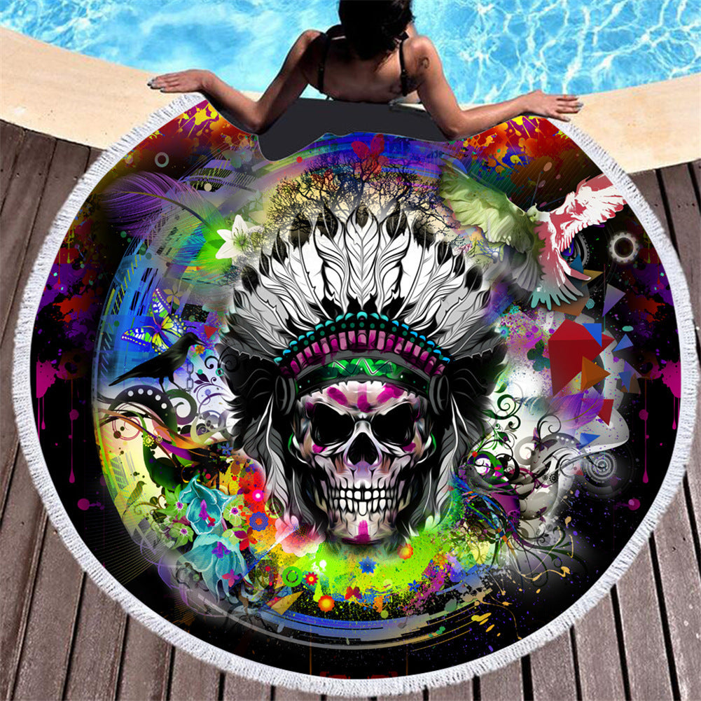 Serviette de plage ronde en fibre