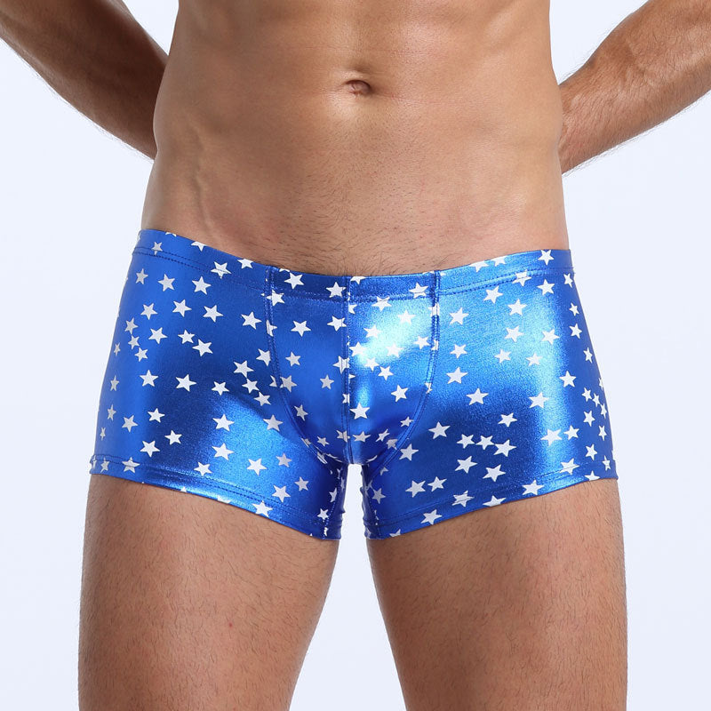 Boxer en cuir breveté pour hommes