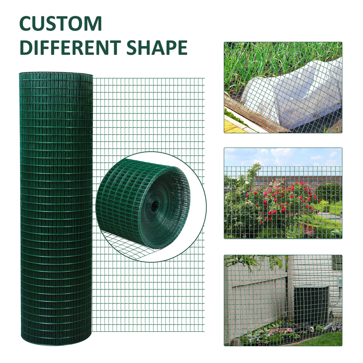 PVC enduit d'acier Poulet Lapin Mesh Fencing Wire Garden Frontière de clôture galvanisée
