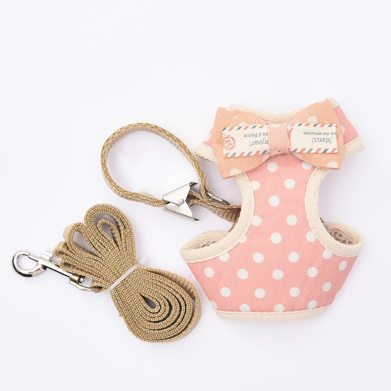 Leash de style vestois pour les chats et les chiens à pied