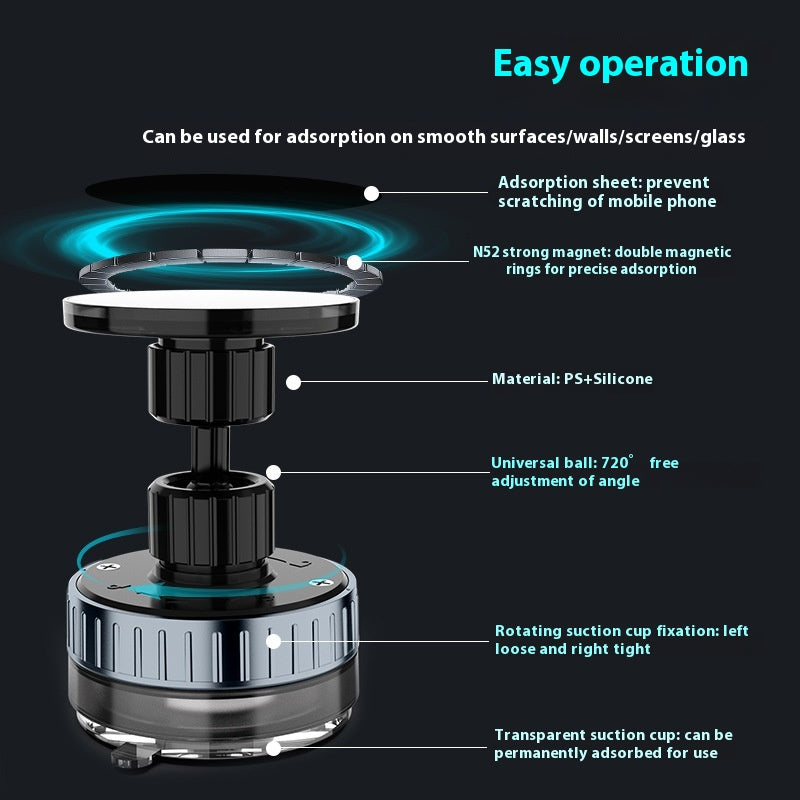 Adsorption sous vide Support de téléphone de voiture Bureau mural