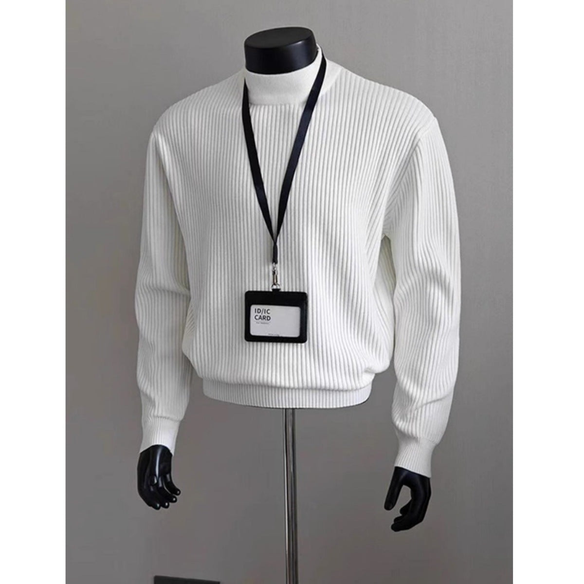 Hommes Chandail à col roulé à col roulé blanc