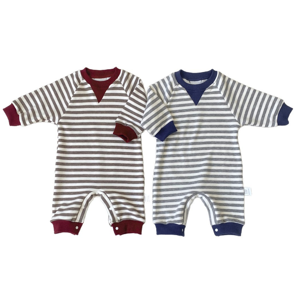 Design à rayures pour bébé en polaire d'hiver