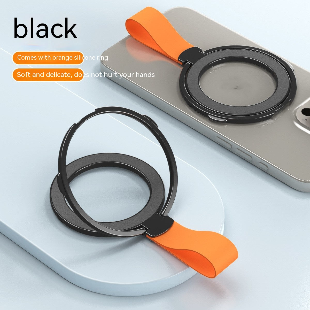 Bracket à anneaux à fixation magnétique Creative Silicone Lanyard Type